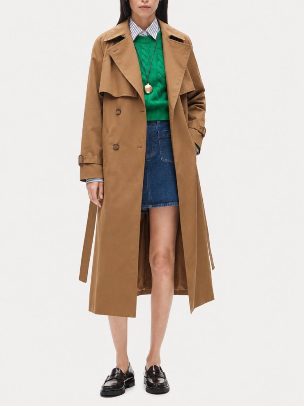 Camel Long Trench Coat Classic Fall Quiet Luxury